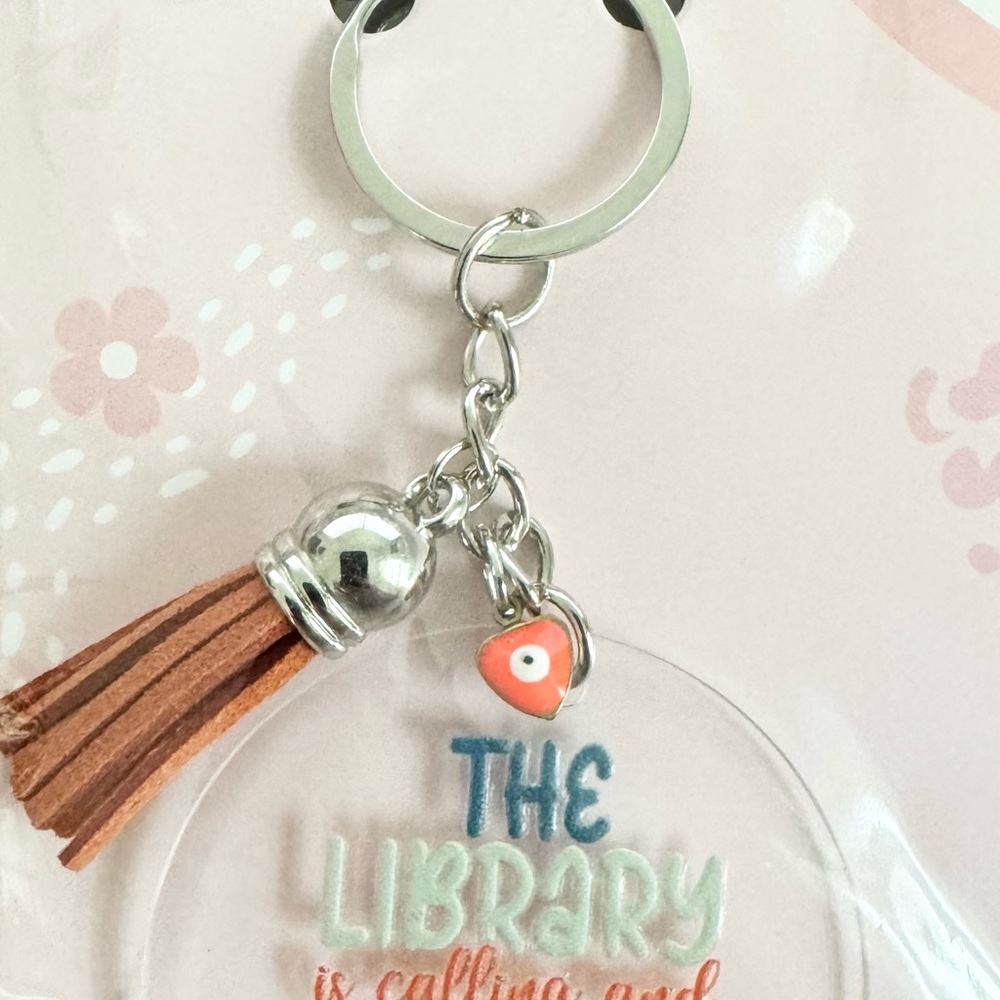 Brown and Silver Keychain with Tassel